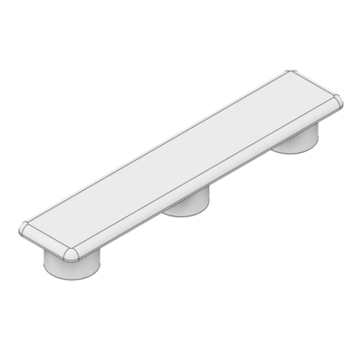 60-100-2 MODULAR SOLUTIONS POLYAMIDE PART END CAP 90MM X 18.5MM LIGHT GRAY